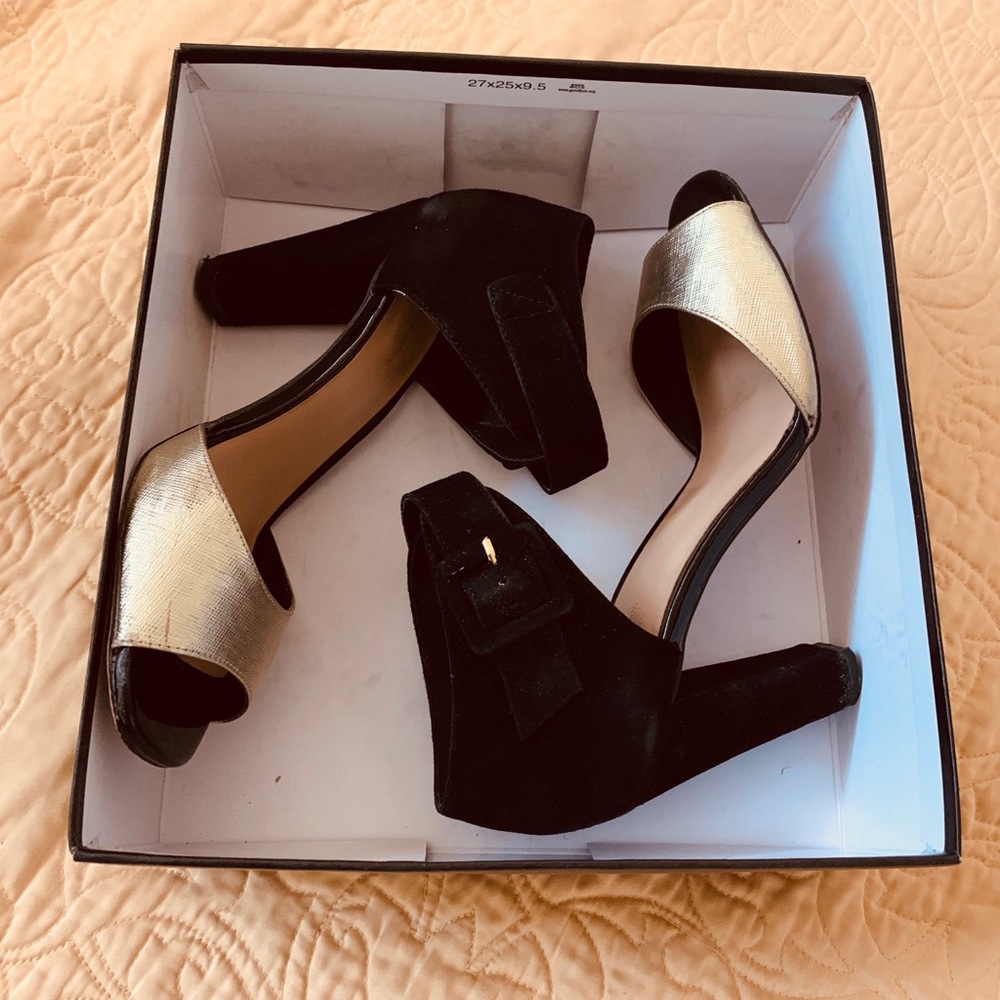 Gold n black heels